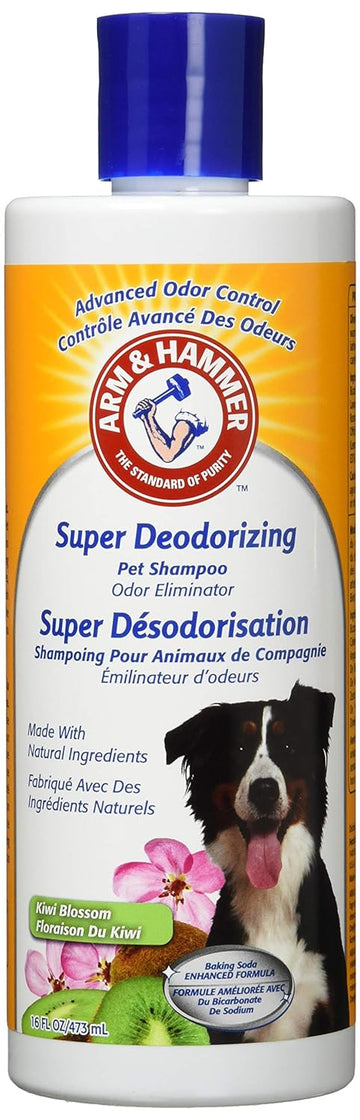 Arm & Hammer for Pets Super Deodorizing Shampoo for Dogs | Best Odor Eliminating Dog Shampoo | Great for All Dogs & Puppies, Fresh Kiwi Blossom Scent, 20 Fl Oz (Pack of 2)