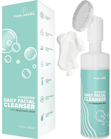 Pure Aroma Hydrating Daily Facial Cleanser | Foaming Face Wash & Makeup Remover With Hyaluronic Acid, Glycerin | For All Type Of Skin | Fragrance-Free, Paraben-Free, Sulfate-Free