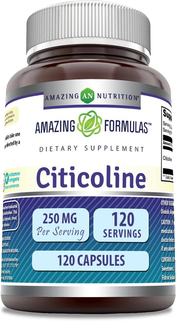 Amazing Formulas Citicoline 250Mg 120 Capsules Supplement | Non-Gmo | Gluten Free | Made In Usa