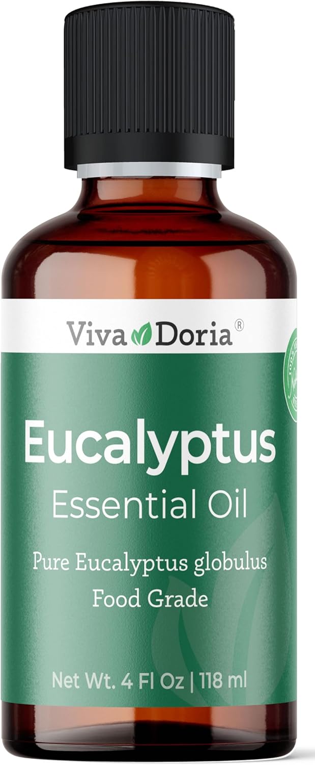 Viva Doria Pure Eucalyptus Globulus Essential Oil, Food Grade, 4 Fl Oz (118 Ml)