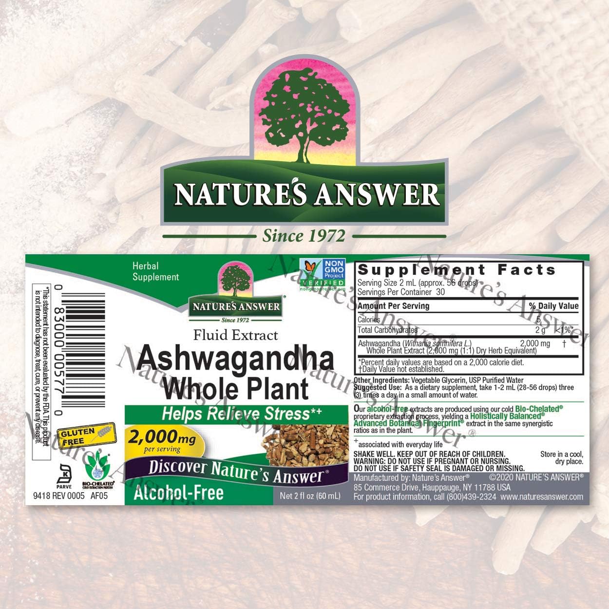 Nature's Answer Ashwagandha Root | Herbal Supplement | Supports Immune Function | Supports Stress Relief | Gluten-Free, Alcohol-Free & Vegan 2 (3 Pack)