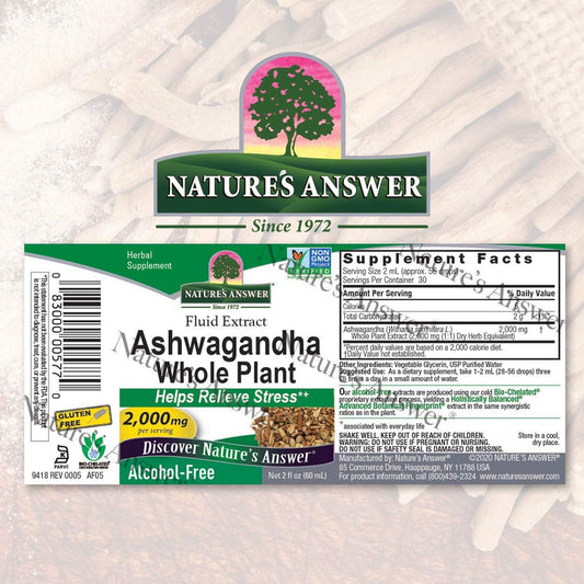 Nature's Answer Ashwagandha Root | Herbal Supplement | Supports Immune Function | Supports Stress Relief | Gluten-Free, Alcohol-Free & Vegan 2 (3 Pack)