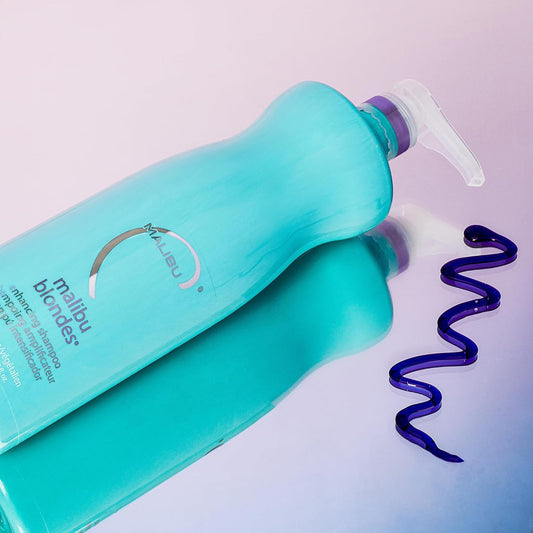 Malibu C Blondes Enhancing Shampoo & Conditioner Duo (33.8 Oz) - Revitalizing Purple Shampoo & Conditioner For Hair Health + Brilliancy - Blondes Hair Care