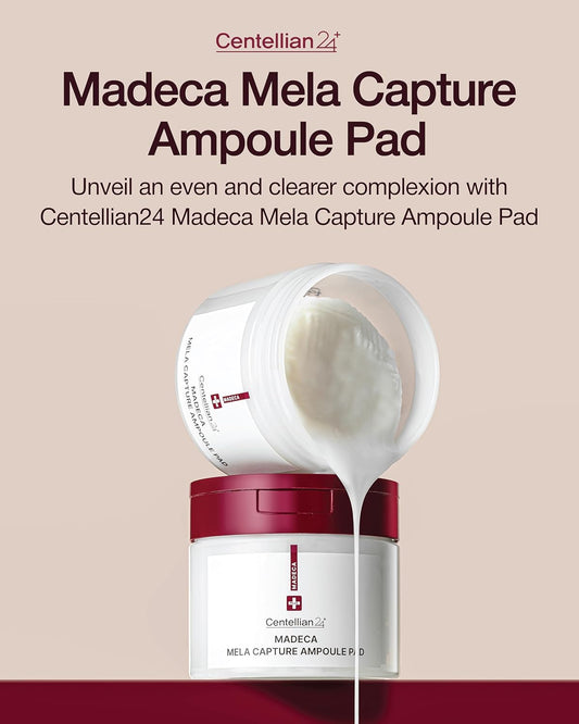Centellian 24 Madeca Mela Capture Ampoule Pad (Evening, 5.58Fl Oz / 60 Pcs) - Highly Concentrated Ampoule Pads For Tone Correcting, Vegan, Korean Skin Care. Niacinamide, Teca, Madecassic Acid