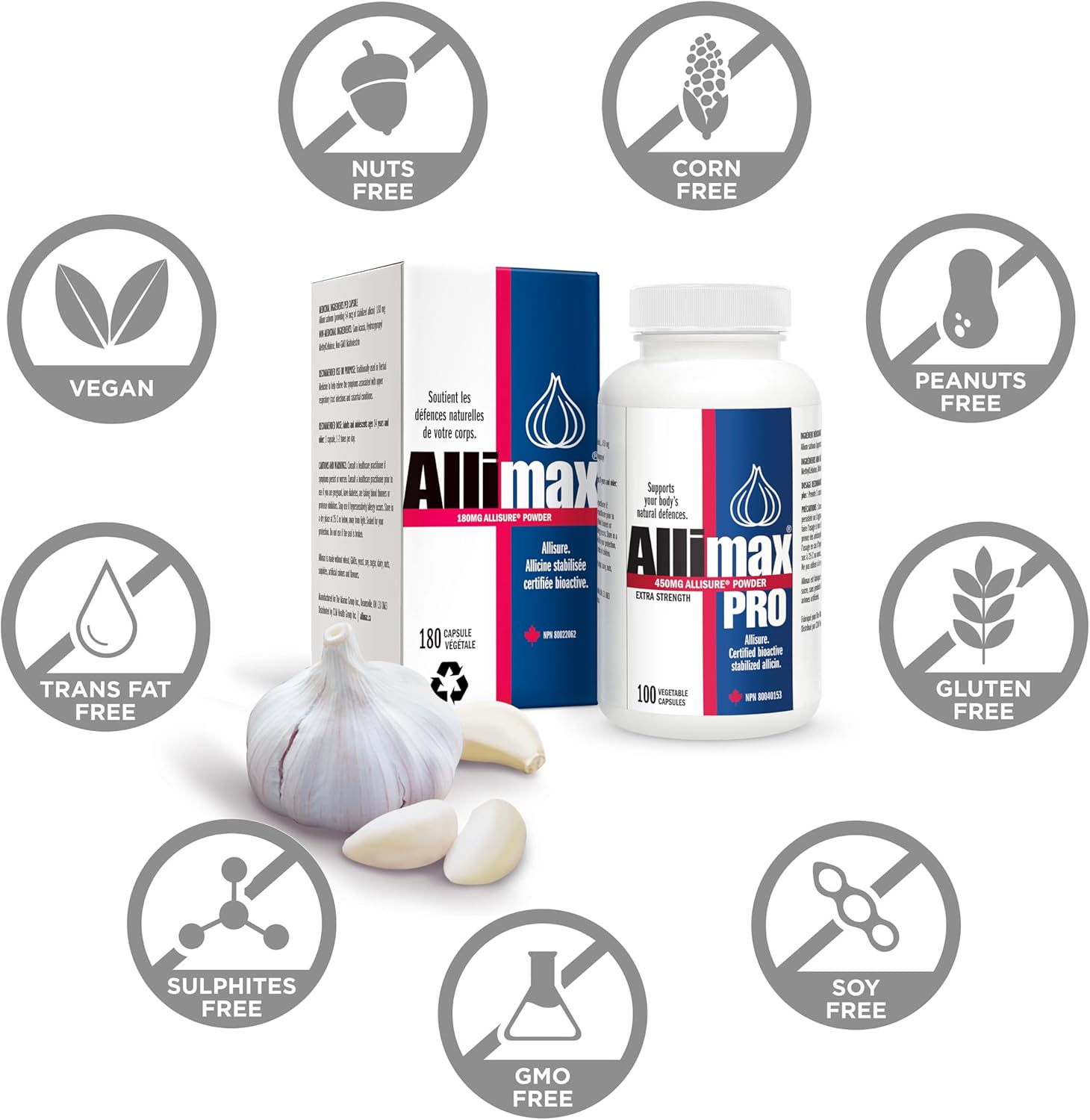 Allimax Pro 450Mg 100 Vegicaps. Allicin Garlic Supplement To Support Your Body’S Immune Function. With Stabilized Allicin Extracted From Clean & Sustainable Spanish Grown Garlic. Professional Strength