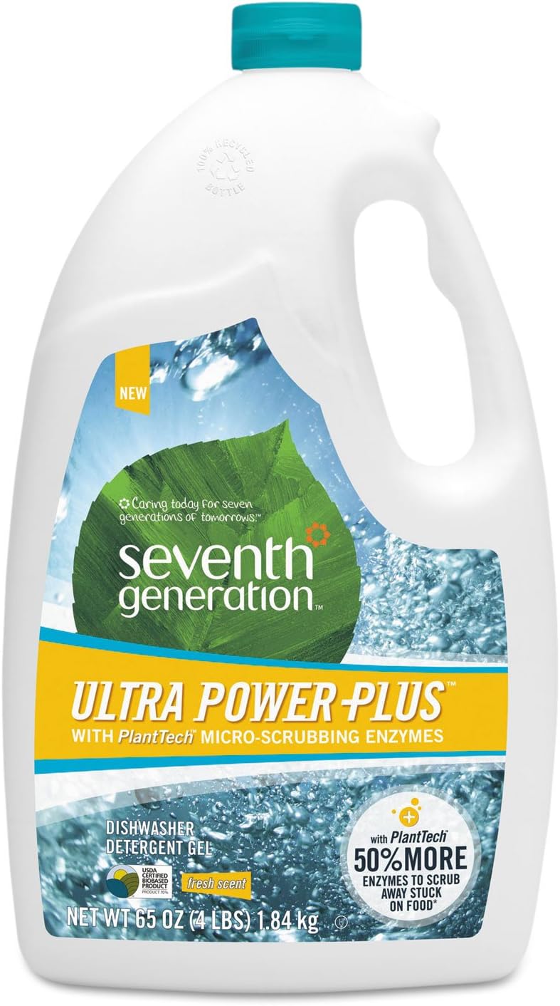 Seventh Generation Ultra Power Plus Auto Dish Gel, Fresh Citrus Scent, 65 Ounce