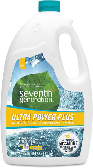 Seventh Generation Ultra Power Plus Auto Dish Gel, Fresh Citrus Scent, 65 Ounce