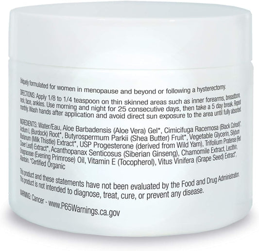 Organic Excellence Balance Plus Therapy - USP Bioidentical Organic Progesterone Cream for Women - with Phytoestrogens - for Menopause Relief and Natural Hormone Balance, 2 oz (57g)