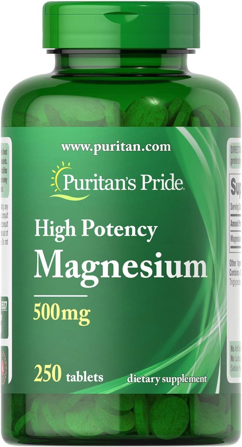 Puritan's Pride Magnesium 500 Mg-250 Tablets, 250 Count : Health & Household