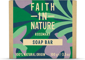 Faith In Nature Natural Rosemary Hand Soap Bar, Balancing, Vegan & Cruelty Free, No Sls Or Parabens, 100G