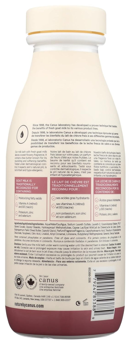 Nature By Canus Foaming Milk Bath With Smoothing Fresh Canadian Goat Milk Vitamin A, B3 Potassium Zinc And Selenium, Shea Butter, 27.1 Fl Oz