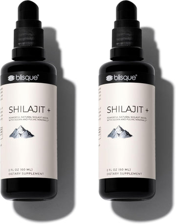 Blisque – Himalayan Shilajit Resin Mineral Drops | Pure, Natural, Organic | Contains Fulvic Acid And Trace Minerals | 2 Fl Oz (2-Pack)