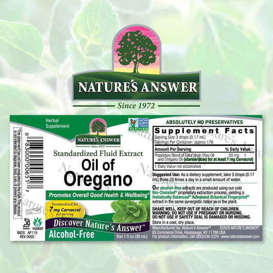Nature'S Answer Oil Of Oregano Leaf 1Oz Extract | 7Mg Of Carvacol | Supports Digestive Function | Promotes Overal Wellness | Gluten & Alcohol-Free | Single Count