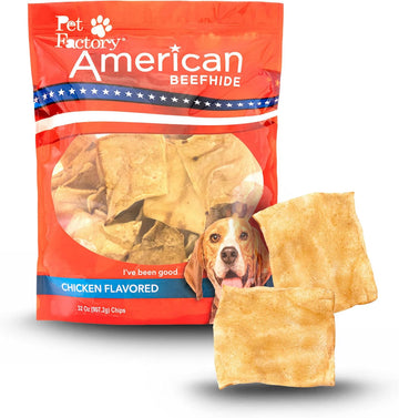 Pet Factory American Beefhide Chips Dog Chew Treats - Chicken Flavor, 32 Oz
