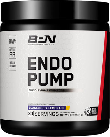 Bare Performance Nutrition, Bpn Endo Pump Pre-Workout Muscle Pump Enhancer, Increased Blood Flow/Oxygen Transport To Muscles, Blackberry Lemonade