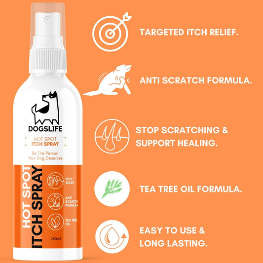 Itch Relief Spray For Dogs | Itchy Dog Spray To Soothe Itching, Stop Scratching & Support Healing | Fast Acting Targeted Dog Itch Spray | Allergy Itch Relief | Anti Inflammatory Dog Itch Remedy