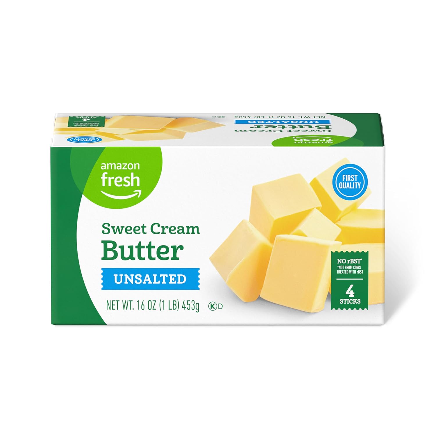 Amazon Fresh, Unsalted Butter Sticks, 16 Oz (Previously Happy Belly, Packaging May Vary)