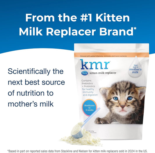 Pet-Ag KMR Kitten Milk Replacer Powder - 5 lb - Powdered Kitten Formula with Prebiotics, Probiotics & Vitamins for Kittens Newborn to Six Weeks Old - Easy to Digest
