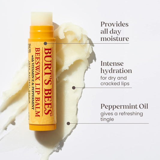 Burt'S Bees Lip Balm Multipack, Lip Balm Set With Beeswax, Cucumber Mint, Watermelon, Sweet Mandarin, Freshly Picked, 4X4.25G