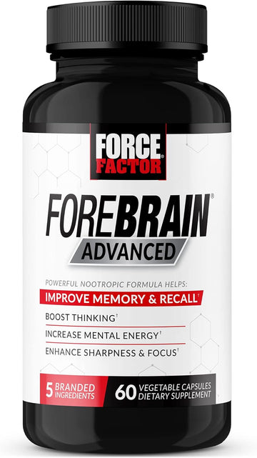 Force Factor Forebrain Advanced Brain Booster, Brain Supplement For Memory Support, Concentration, Focus, Thinking, And Mental Energy, Made With Powerful Ingredients That Work Fast, 60 Capsules