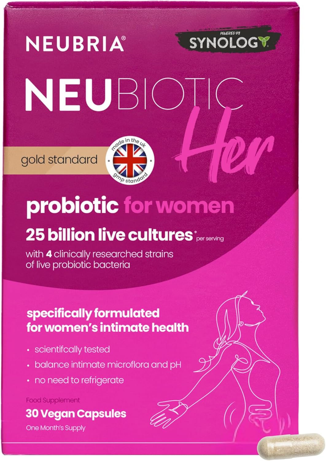 Neubria Neubiotic Bifido & Fibre - Bifidobacteria & Prebiotic Fibre Supplement For Gut Health, Digestion & Bloating Relief – 25 Billion Cfu Bifidobacterium Lactis & Fos - Uk Made – 30 Sachets