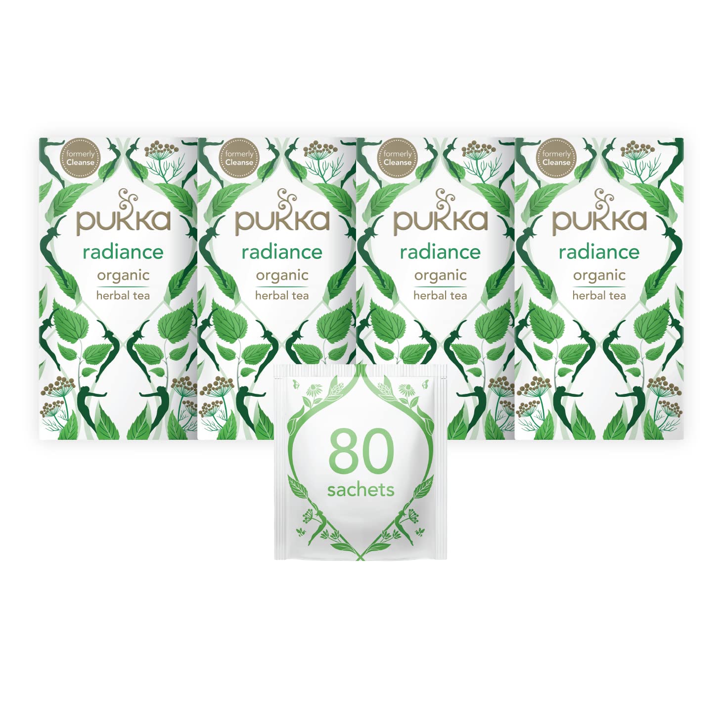 Pukka Organic Cleanse 20 Teabags (Pack Of 4, Total 80 Teabags)