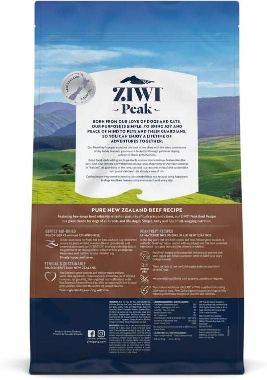 ZIWI Peak Air-Dried Dog Food – All Natural, High Protein, Grain Free and Limited Ingredient with Superfoods (Beef, 5.5 lb)