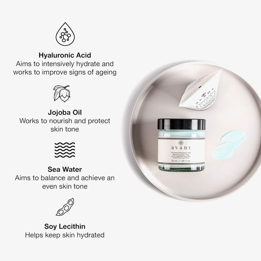 Avant Pro-Intense Hyaluronic Acid Illuminating Day Cream, 50Ml - Anti-Aging Moisturizer With Hyaluronic Acid, Sea Water & Jojoba Oil - Anti Age Face Moisturizer For All Skin Types
