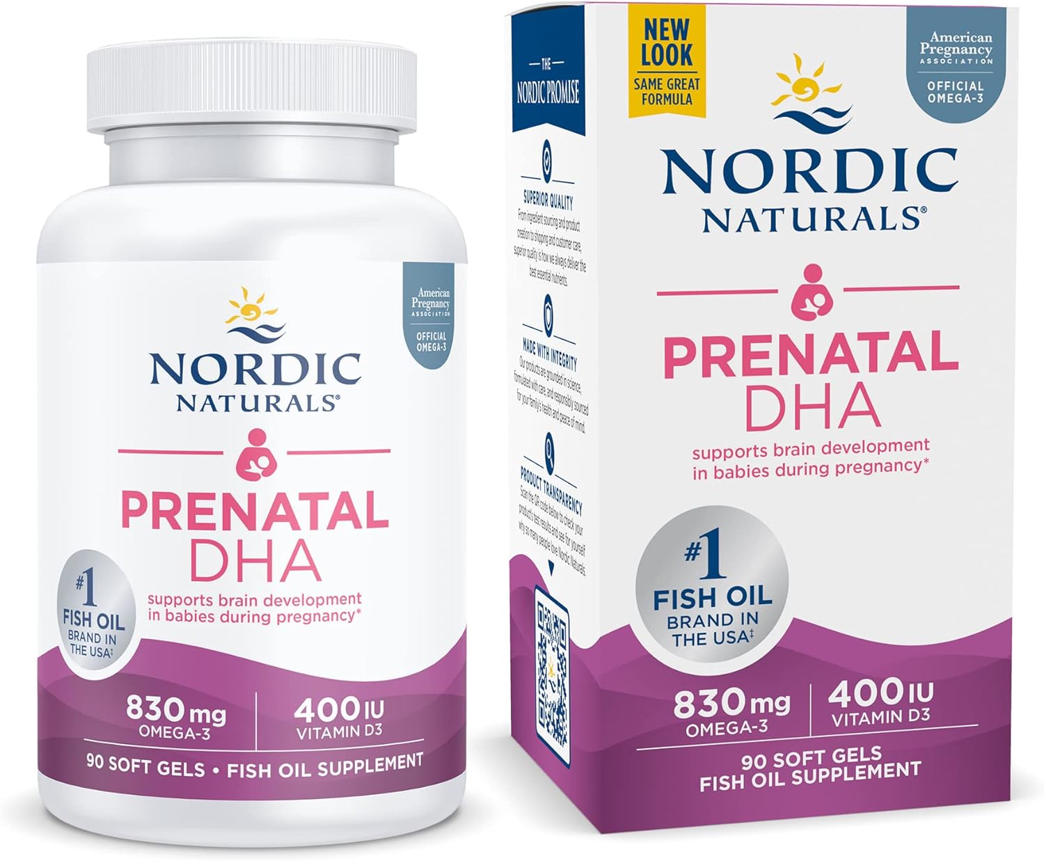 Nordic Naturals Prenatal DHA, Unflavored - 90 Soft Gels - 830 mg Omega