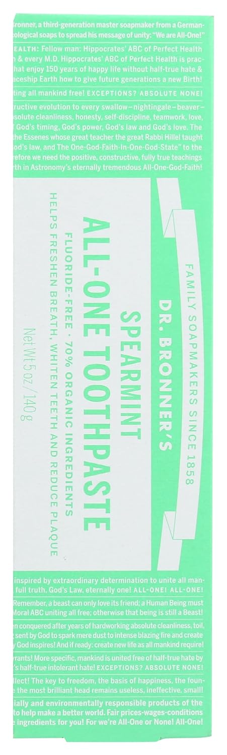 Dr. Bronner’s - All-One Toothpaste (Spearmint, 5 Ounce)