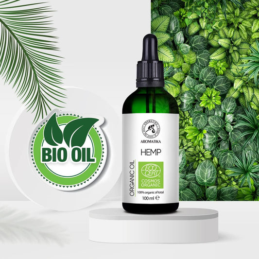 Hemp Oil Organic 100Ml - Hemp Seed Oil Cold Pressed - Vegan - 100% Natural - Hemp Oil Extract In Light Protection Glass Bottle - Organic Oil For Skin Care - Hair Care