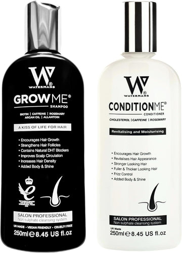 Hair Growth Shampoo & Conditioner By Watermans Uk Biotin, Argan Oil, Allantoin, Rosemary, Niacinamide, Lupin. Male & Female Hair Loss Products