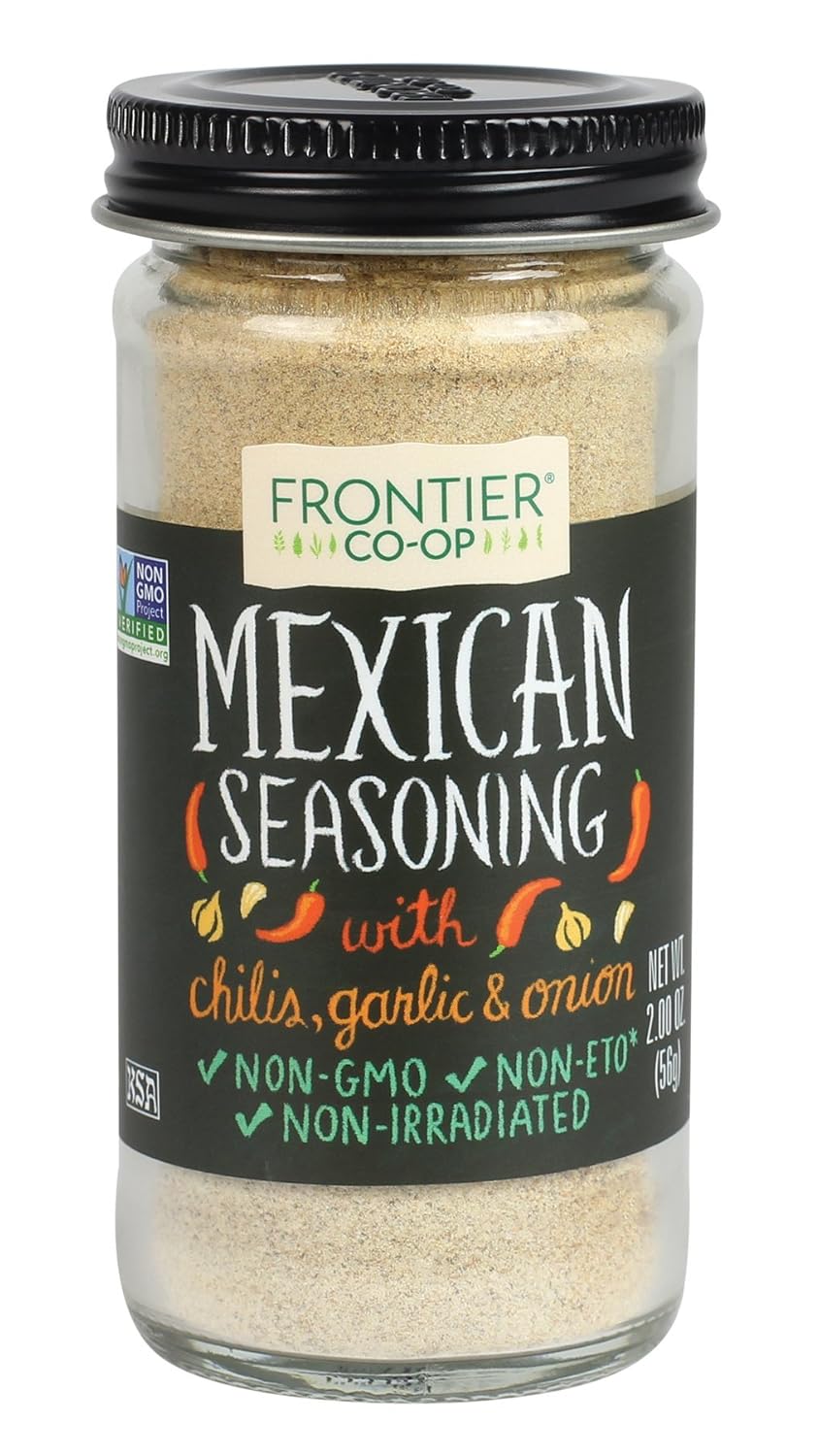 Frontier Seasoning Blends Salt-Free Mexican Seasoning, 2 Ounce (Pack Of 12)