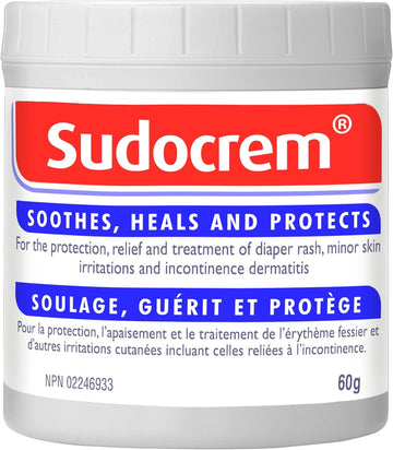 Sudocrem Antiseptic Healing Cream For Nappy Rash, Eczema, Burns And More - 60G