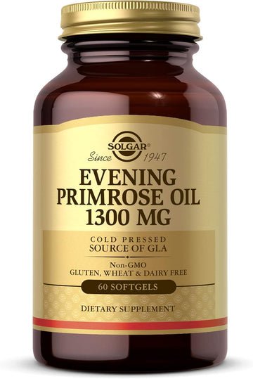 Solgar Evening Primrose Oil 1300 Mg, 60 Softgels - Promotes Healthy Skin & Cardiovascular Health - Nutritional Support For Women - Non-Gmo, Gluten Free, Dairy Free - 60 Servings