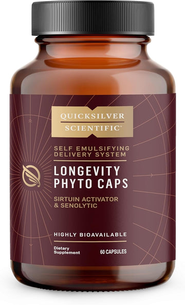 Quicksilver Scientific Longevity Phyto Caps - Resveratrol + Quercetin Anti Aging Supplement - Immune Support Supplement With Turmeric Curcumin Complex - Support For Nad+ Actions (60 Capsules)