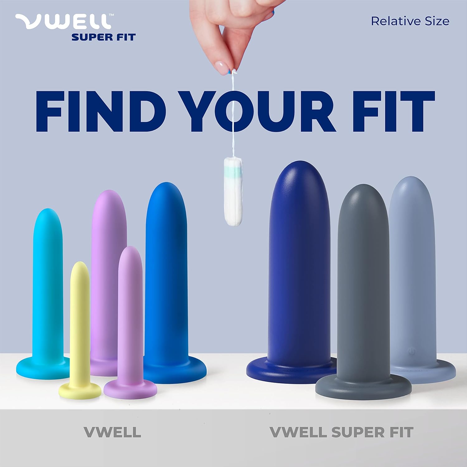 VWELL SUPER FIT Extra Large XL Silicone Pelvic Floor Dilator Exerciser Trainer Set with ACTIVE Technology (3 Kit System) : Health & Household