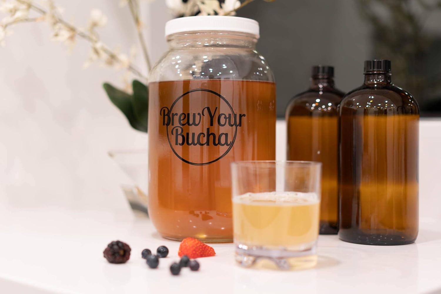 Brew Your Bucha Kombucha Tea Kombucha Starter Kit, Live Culture, Scoby Starter, Kit, Diy Brewing Kit (1 Pack)