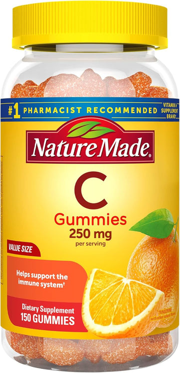 Nature Made Vitamin C 250 Mg Per Serving, Dietary Supplement For Immune Support, 150 Gummies, 75 Day Supply