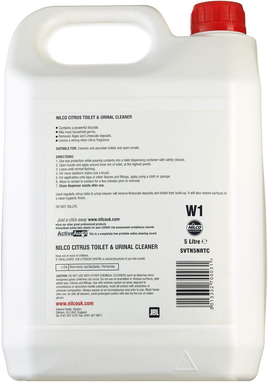 Nilco W1 Citrus Toilet & Urinal Cleaner 5L - SVTN5NRTCCP : Amazon.co.uk: Grocery