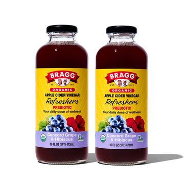 Bragg Organic Apple Cider Vinegar Beverage, Concord Hibiscus - 16Oz, 2 Pack