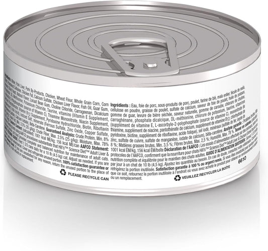 Hill'S Science Diet Adult 1-6, Adult 1-6 Premium Nutrition, Wet Cat Food, Liver & Chicken Minced, 5.5 Oz Can, Case Of 24