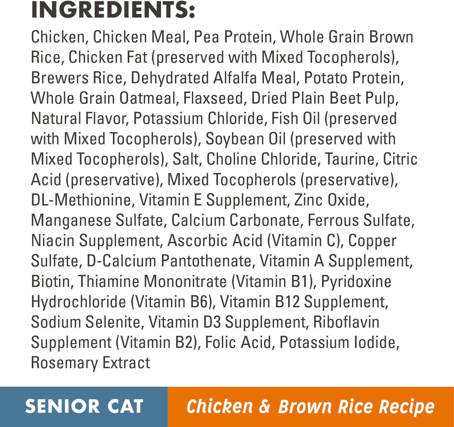 NUTRO WHOLESOME ESSENTIALS Senior Indoor Natural Dry Cat Food for Healthy Weight Farm-Raised Chicken & Brown Rice Recipe, 14 lb. Bag : Pet Supplies