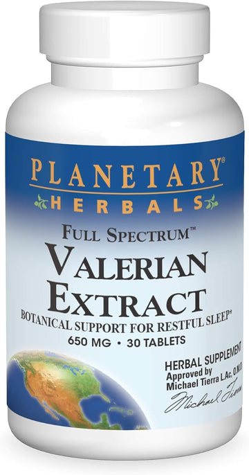 Planetary Herbals Full Spectrum Valerian Extract Tablets, 30 Count