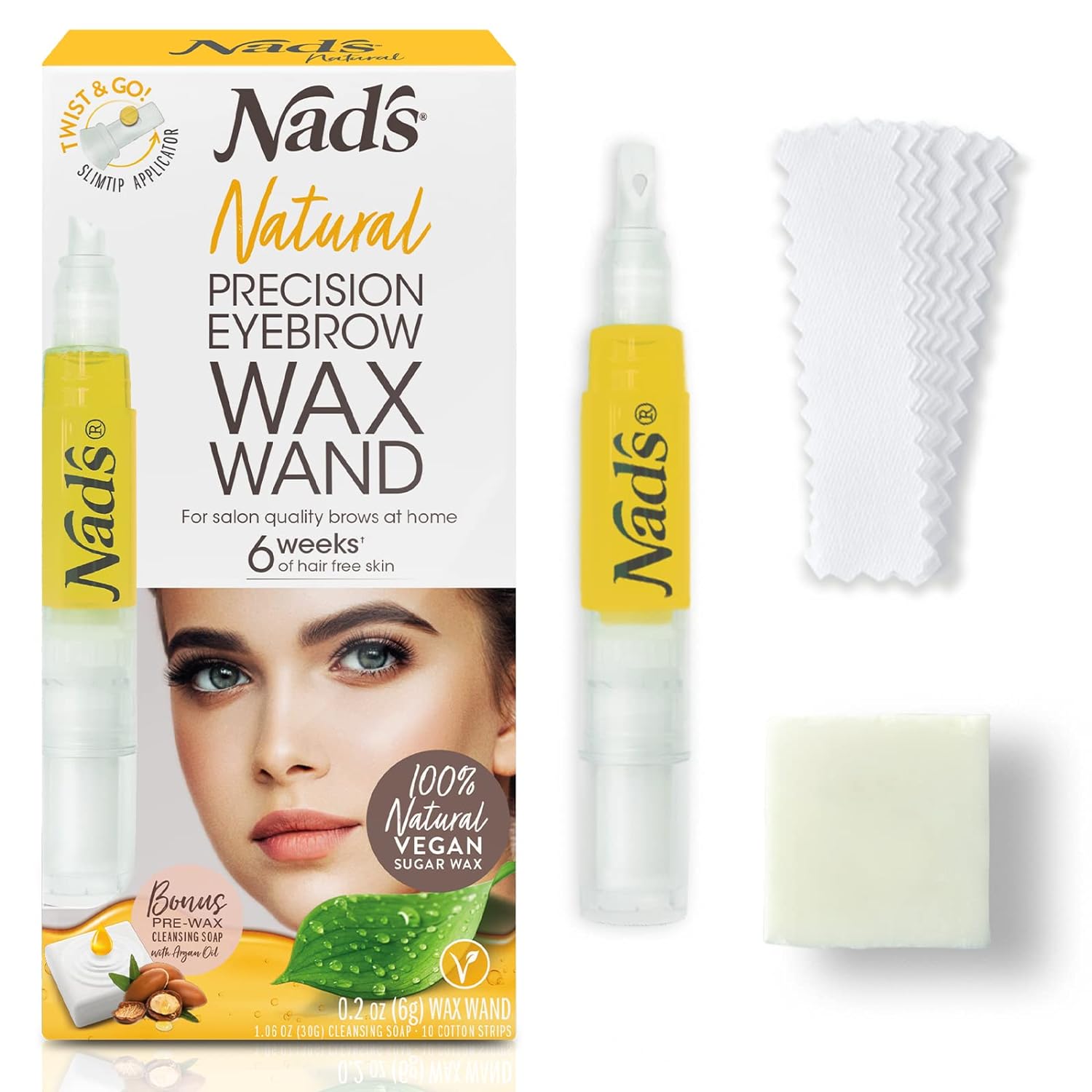 Nad'S Eyebrow Shaper Wax Kit - Natural All Skin Types - Eyebrow Facial Hair Removal For Women