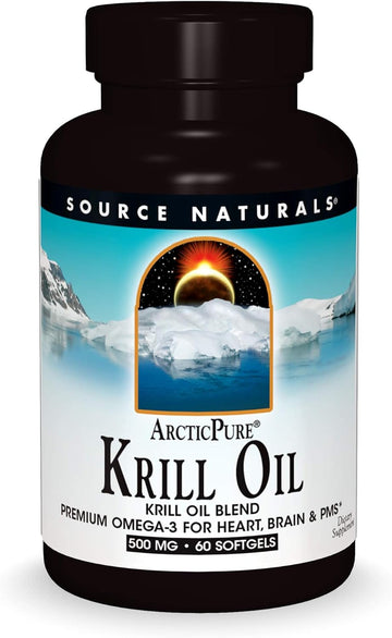 Source Naturals Arcticpure Krill Oil 500 Mcg Premium Omega-3 For Heart, Brain, And Pms - 60 Softgels