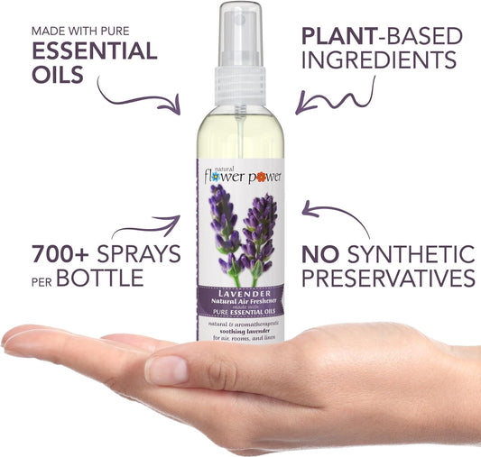 Air Freshener Spray - 4 Fl Oz Pack of 2 - Scented w/Pure Essential Oils - Plant-Based Odor Eliminator - Room, Linen, or Car Spray - Vegan (Lavender)