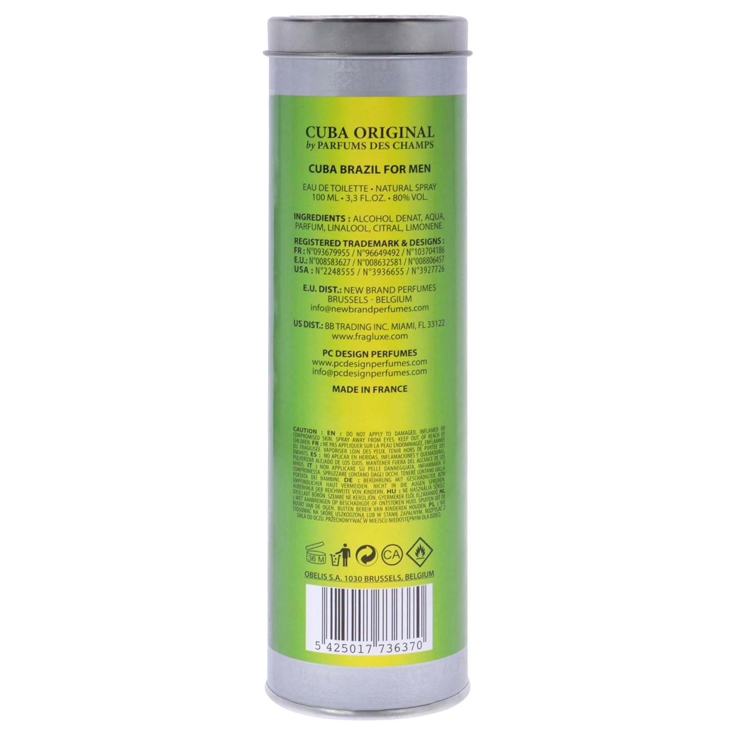 Cuba Brazil Eau De Toilette Spray For Men, 3.3 Ounce : Perfumes For Men : Beauty & Personal Care