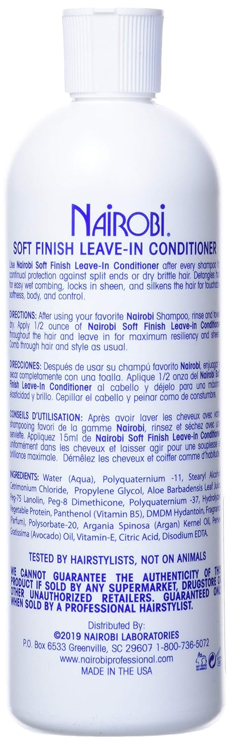 Nairobi Soft Finsh Leave-In Conditioner For Unisex, 16 Ounce