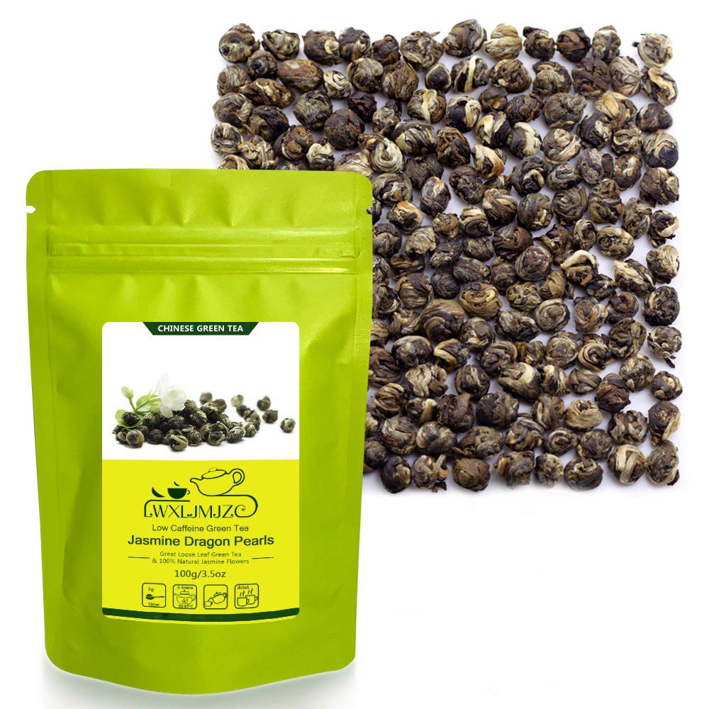 Lwxljmjzc100G/3.53Oz Jasmine Dragon Pearls Loose Leaf Green Tea With Pleasant Jamsine Aroma-Jasmine Tea Suitable For Both Hot And Cold